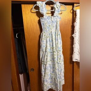 Hill House Blue and Green Floral Maxi Dress